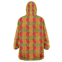 Aloha Hawaii Ilima Maile Lei Wearable Blanket Hoodie Palaka Inspired Hawaiian-plaid Red LT14 - Polynesian Pride
