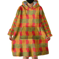 Aloha Hawaii Ilima Maile Lei Wearable Blanket Hoodie Palaka Inspired Hawaiian-plaid Red LT14 - Polynesian Pride