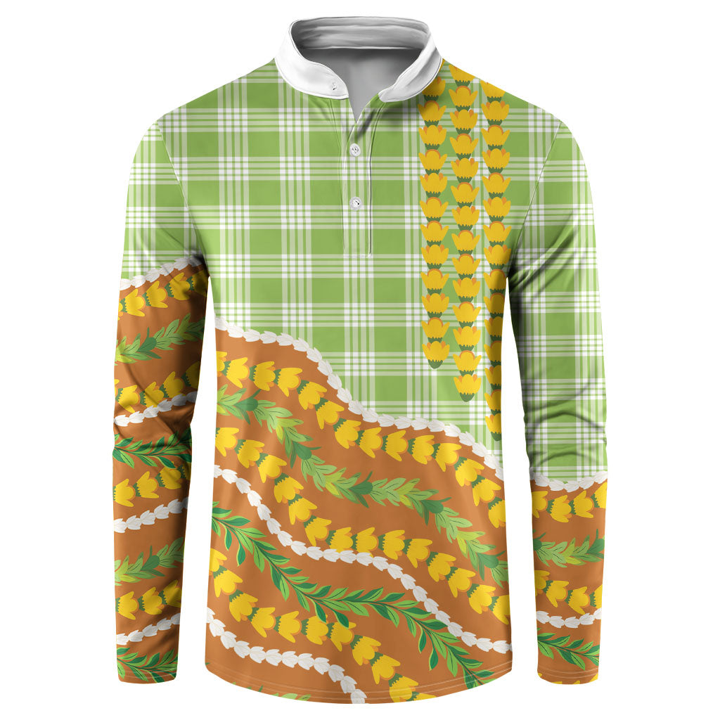 Hawaii Leis Palaka Motifs Button Sweatshirt Pikake Pakalana Maile Ilima Kakau Style LT14 Multicolor - Polynesian Pride