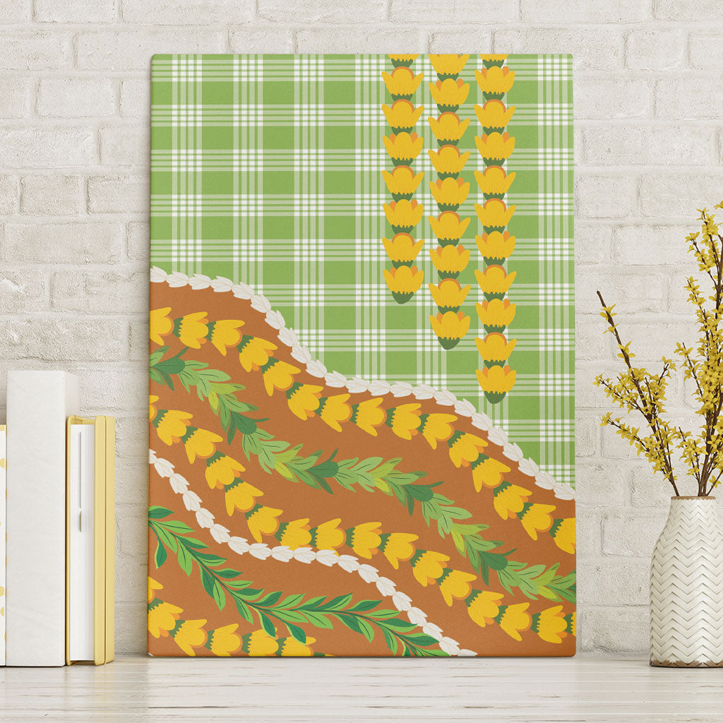 Hawaii Leis Palaka Motifs Canvas Wall Art Pikake Pakalana Maile Ilima Kakau Style LT14 Without Frame Multicolor - Polynesian Pride