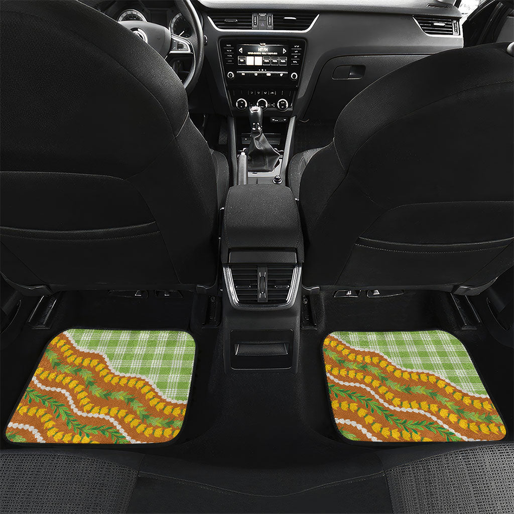 Hawaii Leis Palaka Motifs Car Mats Pikake Pakalana Maile Ilima Kakau Style