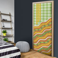 Hawaii Leis Palaka Motifs Door Cover Pikake Pakalana Maile Ilima Kakau Style LT14 - Polynesian Pride