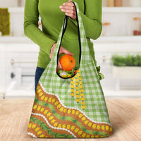 Hawaii Leis Palaka Motifs Grocery Bag Pikake Pakalana Maile Ilima Kakau Style LT14 - Polynesian Pride