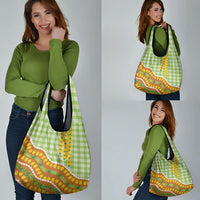 Hawaii Leis Palaka Motifs Grocery Bag Pikake Pakalana Maile Ilima Kakau Style LT14 - Polynesian Pride