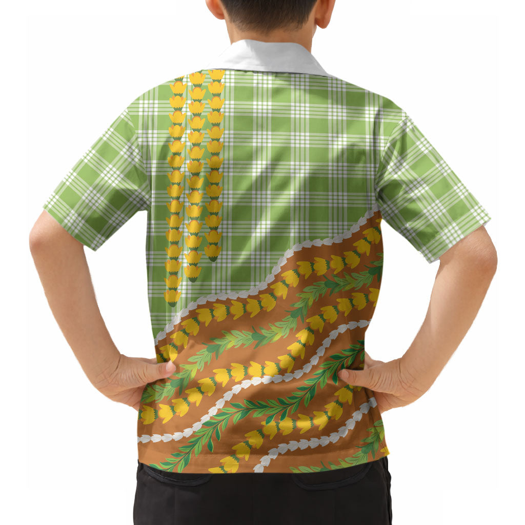 Hawaii Leis Palaka Motifs Hawaiian Shirt Pikake Pakalana Maile Ilima Kakau Style LT14 - Polynesian Pride
