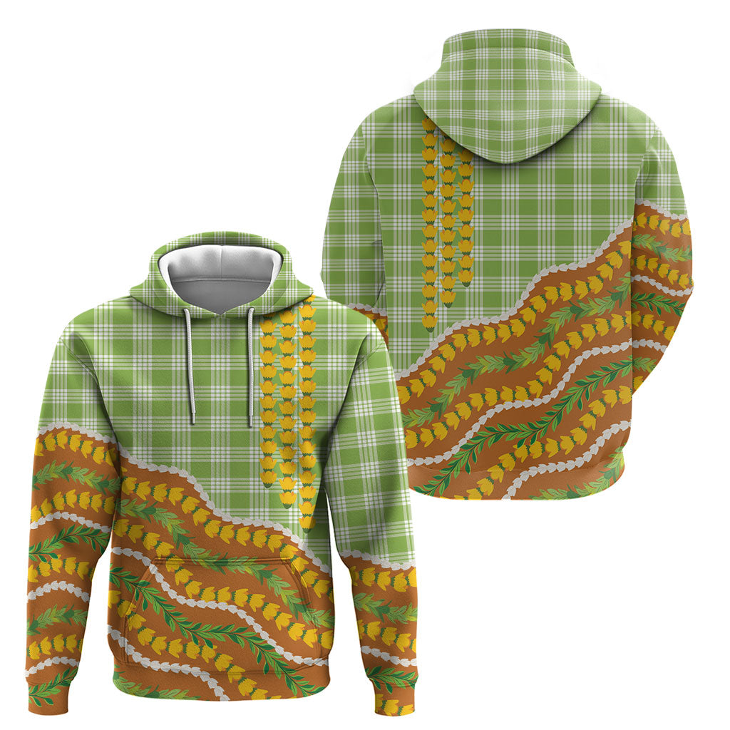 Hawaii Leis Palaka Motifs Hoodie Pikake Pakalana Maile Ilima Kakau Style LT14 - Polynesian Pride