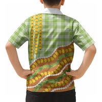 Hawaii Leis Palaka Motifs Kid Hawaiian Shirt Pikake Pakalana Maile Ilima Kakau Style LT14 - Polynesian Pride