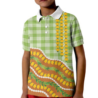 Hawaii Leis Palaka Motifs Kid Polo Shirt Pikake Pakalana Maile Ilima Kakau Style LT14 Kid Multicolor - Polynesian Pride