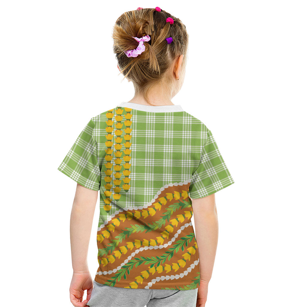 Hawaii Leis Palaka Motifs Kid T Shirt Pikake Pakalana Maile Ilima Kakau Style LT14 - Polynesian Pride