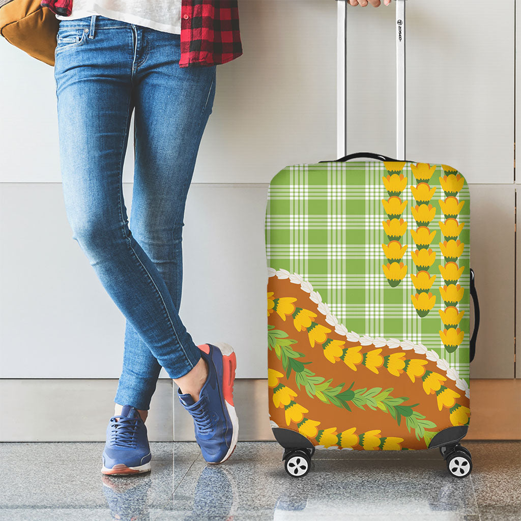 Hawaii Leis Palaka Motifs Luggage Cover Pikake Pakalana Maile Ilima Kakau Style LT14 - Polynesian Pride