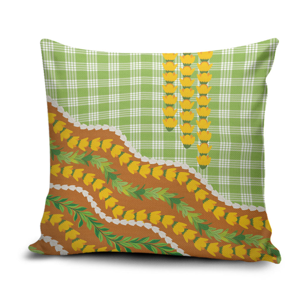 Hawaii Leis Palaka Motifs Pillow Cover Pikake Pakalana Maile Ilima Kakau Style LT14 Multicolor - Polynesian Pride