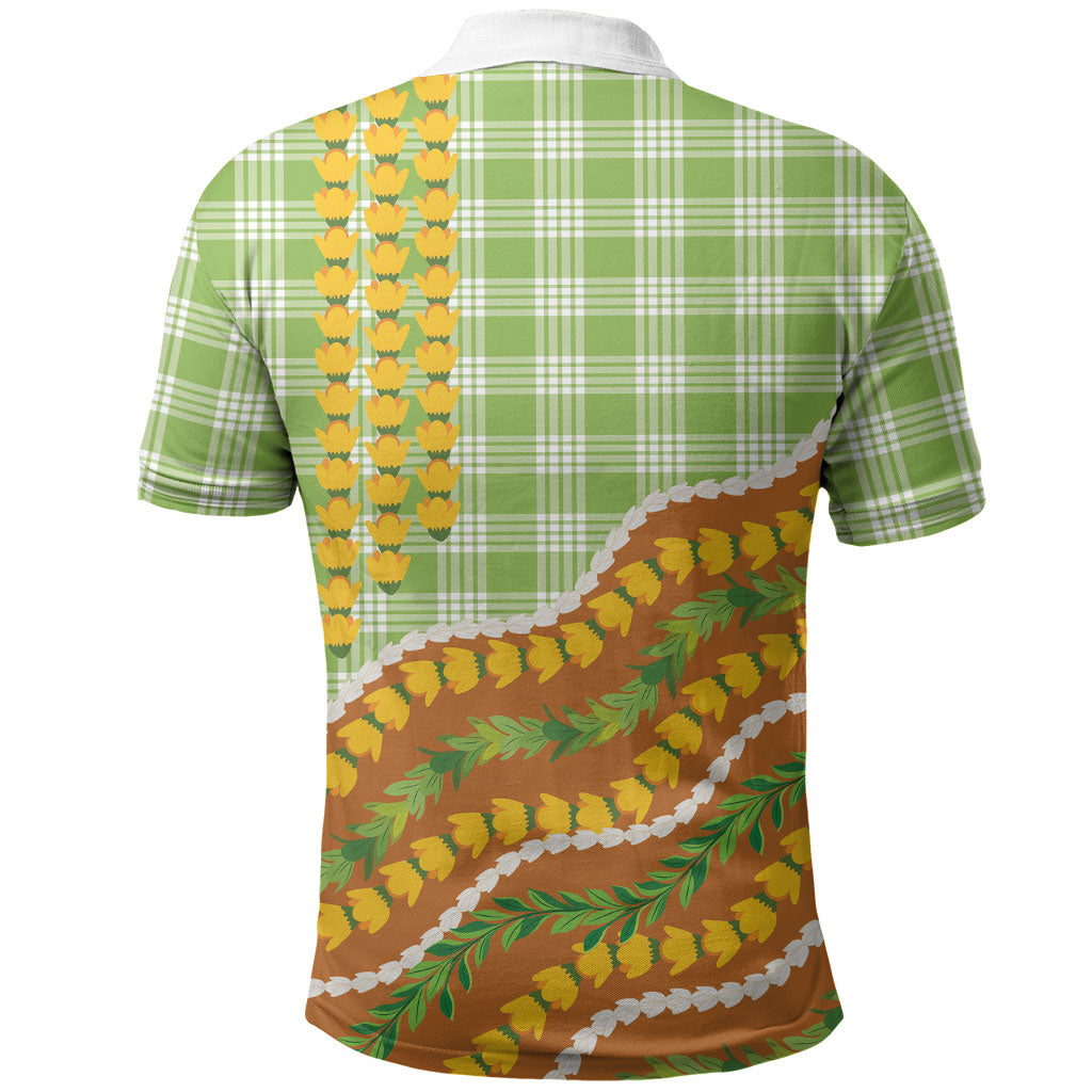 Hawaii Leis Palaka Motifs Polo Shirt Pikake Pakalana Maile Ilima Kakau Style LT14 - Polynesian Pride