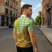 Hawaii Leis Palaka Motifs Zipper Polo Shirt Pikake Pakalana Maile Ilima Kakau Style LT14 - Polynesian Pride