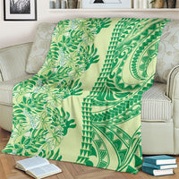 Lime Green Hibiscus Monstera Seamless Kakau Hawaii Blanket LT14 - Polynesian Pride