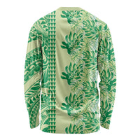 Lime Green Hibiscus Monstera Seamless Kakau Hawaii Long Sleeve Shirt LT14 - Polynesian Pride