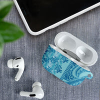 Cyan Hibiscus Monstera Seamless Kakau Hawaii AirPods Case LT14 - Polynesian Pride