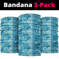 Cyan Hibiscus Monstera Seamless Kakau Hawaii Neck Gaiter LT14 package One Size: 25*50cm Cyan - Polynesian Pride