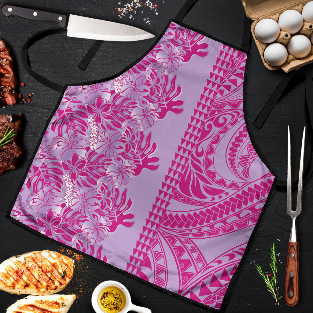 Purple Hibiscus Monstera Seamless Kakau Hawaii Apron LT14 Purple - Polynesian Pride