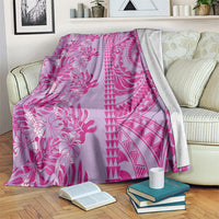 Purple Hibiscus Monstera Seamless Kakau Hawaii Blanket LT14 Purple - Polynesian Pride