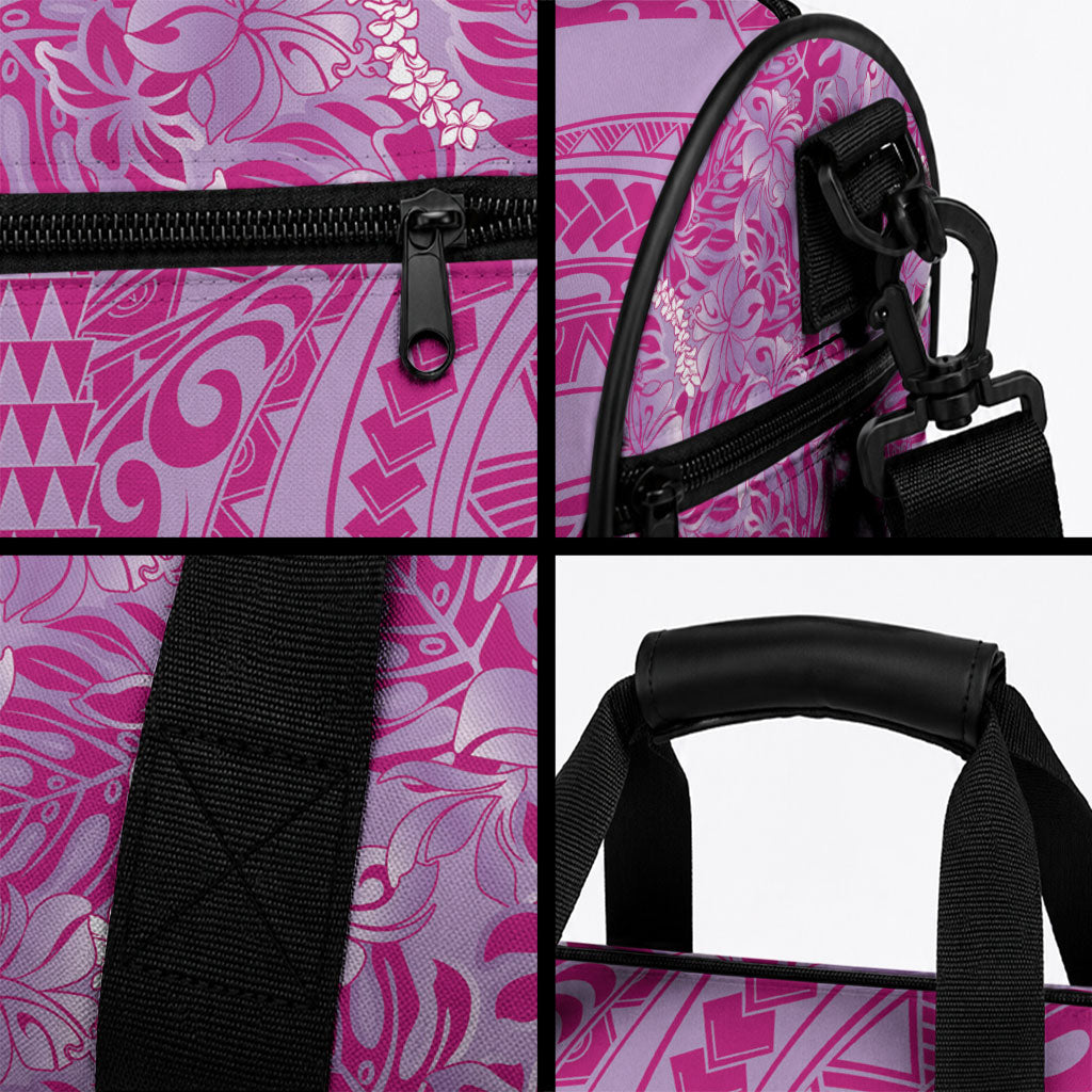 Purple Hibiscus Monstera Seamless Kakau Hawaii Duffle Bag LT14 - Polynesian Pride