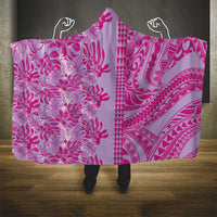 Purple Hibiscus Monstera Seamless Kakau Hawaii Hooded Blanket LT14 - Polynesian Pride