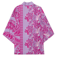 Purple Hibiscus Monstera Seamless Kakau Hawaii Kimono LT14 - Polynesian Pride