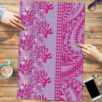 Purple Hibiscus Monstera Seamless Kakau Hawaii Puzzle LT14 Purple - Polynesian Pride