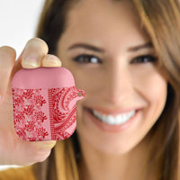 Red Hibiscus Monstera Seamless Kakau Hawaii AirPods Case LT14 - Polynesian Pride