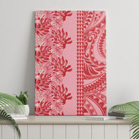 Red Hibiscus Monstera Seamless Kakau Hawaii Canvas Wall Art LT14 - Polynesian Pride