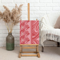 Red Hibiscus Monstera Seamless Kakau Hawaii Canvas Wall Art LT14 - Polynesian Pride