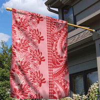 Red Hibiscus Monstera Seamless Kakau Hawaii Garden Flag LT14 - Polynesian Pride