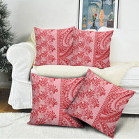 Red Hibiscus Monstera Seamless Kakau Hawaii Pillow Cover LT14 - Polynesian Pride