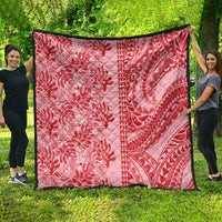 Red Hibiscus Monstera Seamless Kakau Hawaii Quilt LT14 - Polynesian Pride