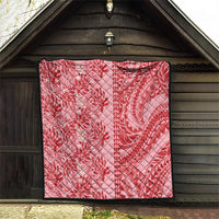 Red Hibiscus Monstera Seamless Kakau Hawaii Quilt LT14 - Polynesian Pride