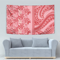 Red Hibiscus Monstera Seamless Kakau Hawaii Tapestry LT14 - Polynesian Pride