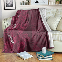 Burgundy Hibiscus Monstera Seamless Kakau Hawaii Blanket LT14 Burgundy - Polynesian Pride