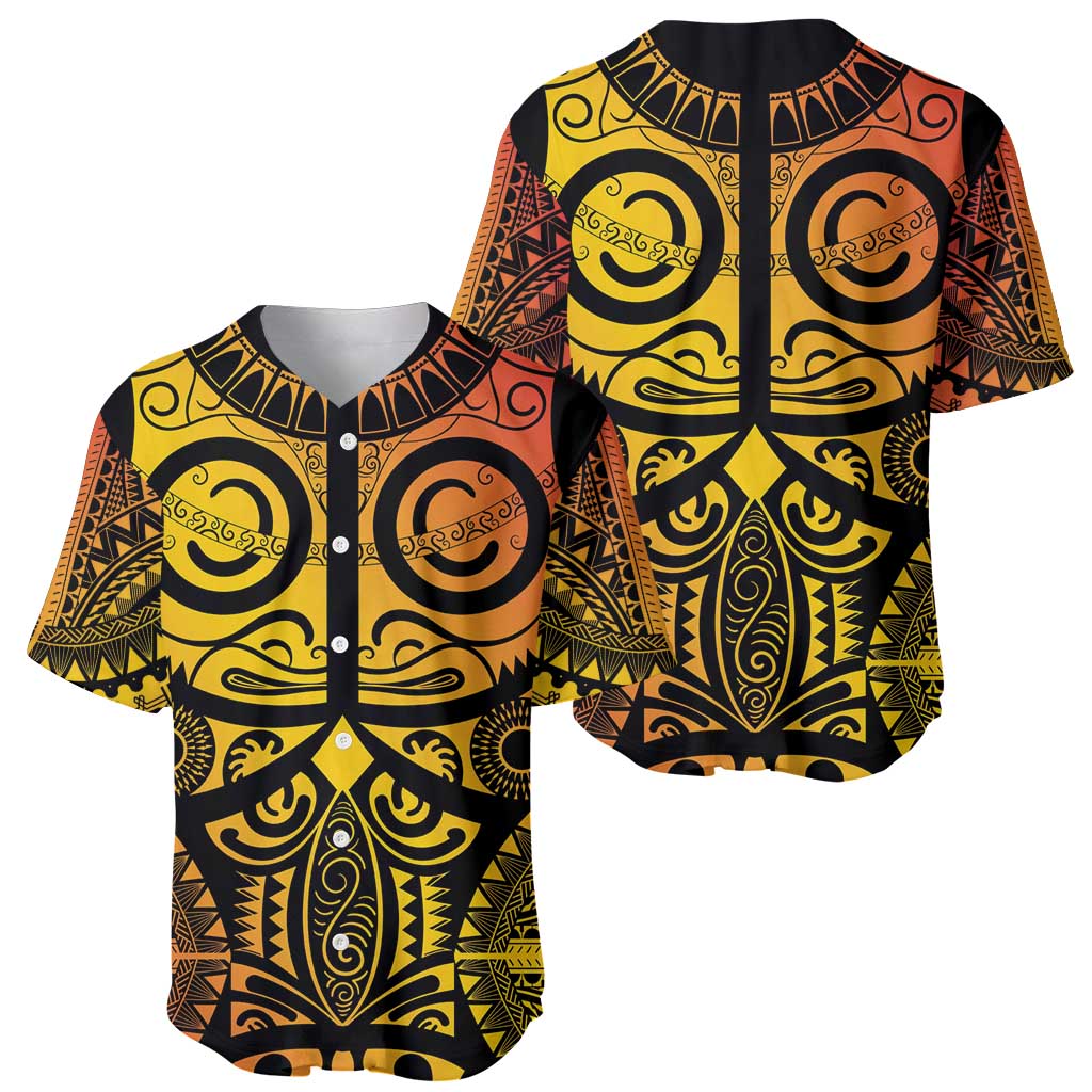 Marquesas Islands Baseball Jersey Marquesan Tattoo Yellow Gradient LT14 - Polynesian Pride