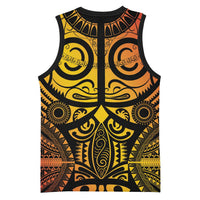 Marquesas Islands Basketball Jersey Marquesan Tattoo Yellow Gradient - Polynesian Pride