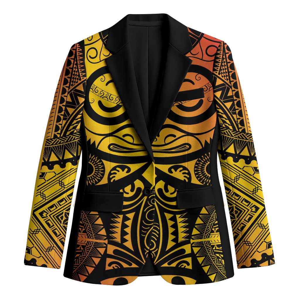 Marquesas Islands Blazer Marquesan Tattoo Yellow Gradient - Polynesian Pride