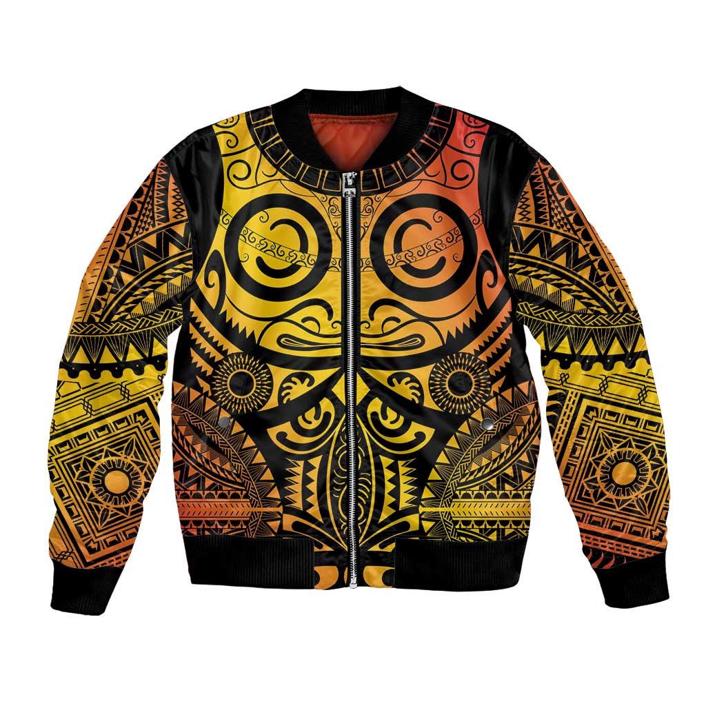 Marquesas Islands Bomber Jacket Marquesan Tattoo Yellow Gradient LT14 Unisex Yellow - Polynesian Pride