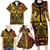 Marquesas Islands Family Matching Long Sleeve Bodycon Dress and Hawaiian Shirt Marquesan Tattoo Yellow Gradient - Polynesian Pride