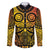 Marquesas Islands Family Matching Mermaid Dress and Hawaiian Shirt Marquesan Tattoo Yellow Gradient - Polynesian Pride