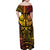Marquesas Islands Family Matching Off Shoulder Maxi Dress and Hawaiian Shirt Marquesan Tattoo Yellow Gradient - Polynesian Pride