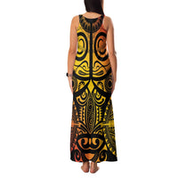 Marquesas Islands Family Matching Tank Maxi Dress and Hawaiian Shirt Marquesan Tattoo Yellow Gradient LT14 - Polynesian Pride