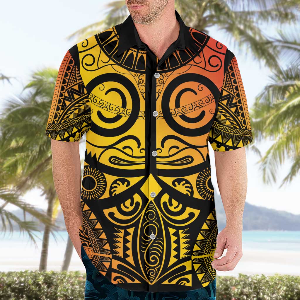 Marquesas Islands Hawaiian Shirt Marquesan Tattoo Yellow Gradient - Polynesian Pride