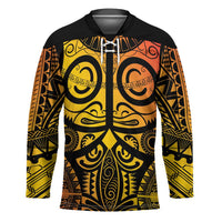 Marquesas Islands Hockey Jersey Marquesan Tattoo Yellow Gradient LT14 Unisex Yellow - Polynesian Pride