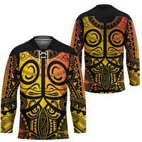 Marquesas Islands Hockey Jersey Marquesan Tattoo Yellow Gradient LT14 - Polynesian Pride
