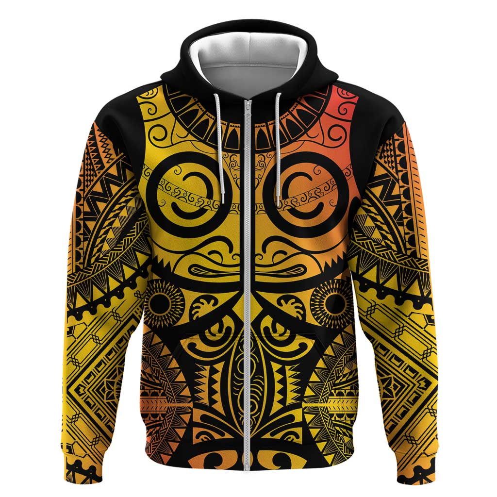 Marquesas Islands Hoodie Marquesan Tattoo Yellow Gradient - Polynesian Pride