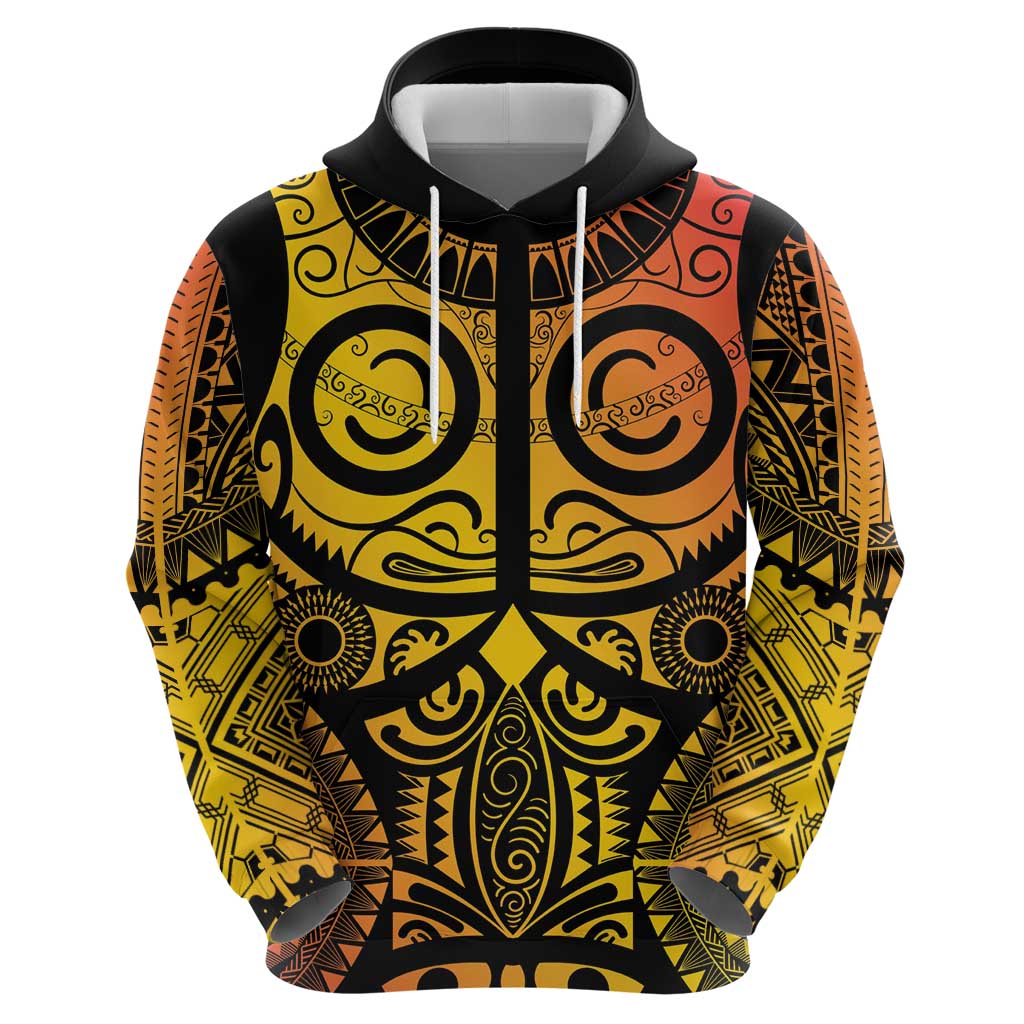 Marquesas Islands Hoodie Marquesan Tattoo Yellow Gradient - Polynesian Pride