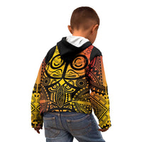 Marquesas Islands Kid Hoodie Marquesan Tattoo Yellow Gradient - Polynesian Pride